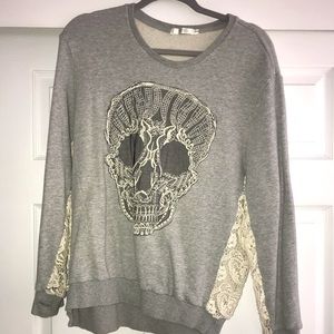 Lace skull sweater from LF